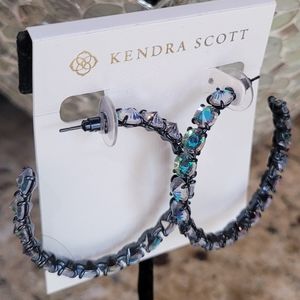 NWT Kendra Scott Indigo Dichroic Hoop Earrings